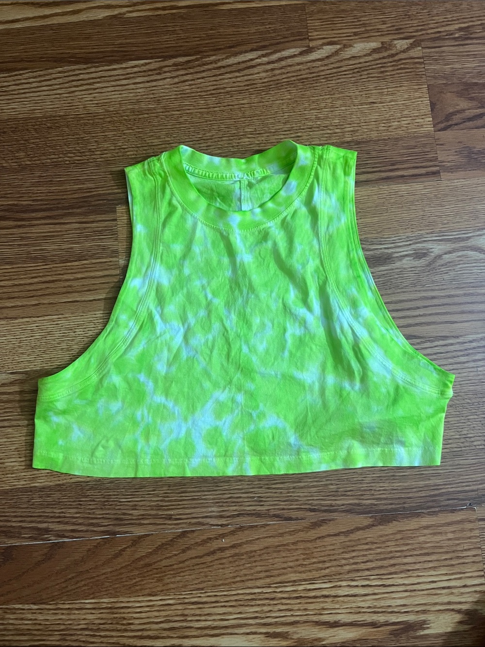 lululemon athletica Neon Lime Tie-Dye Cropped Tank